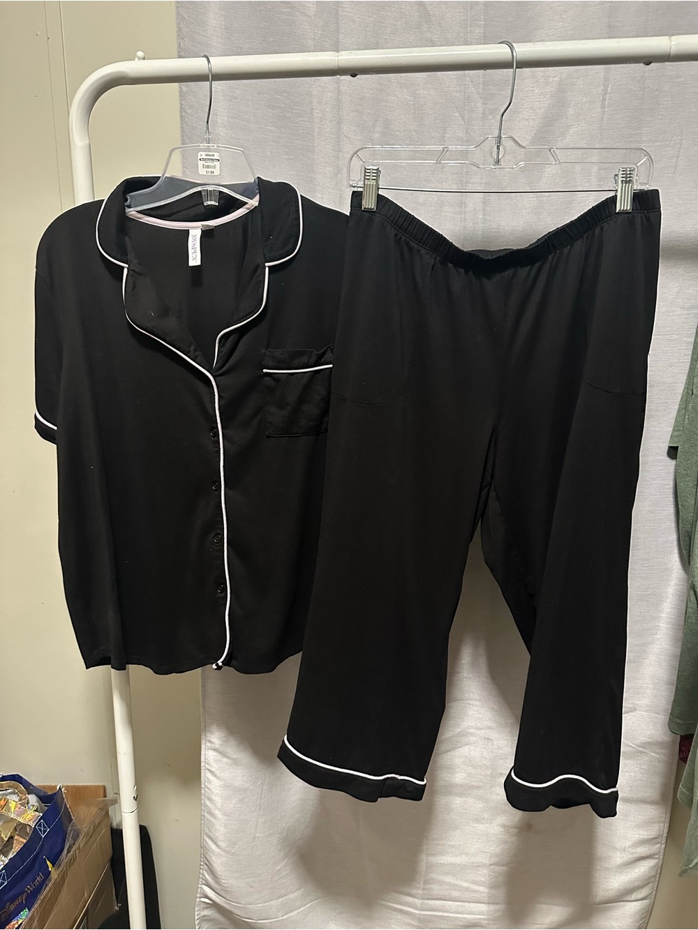 Joyspun Black and Light Pink PJ Set size large loungewear casual cozy comfy fall